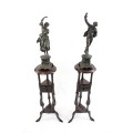 pereche de statuete Renaissance Revival. bronz patinat. Italia sec XIX